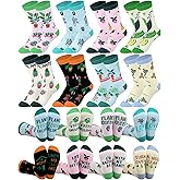 Liitrsh 8 Pairs Valentine's Day Plant Socks for Women Novelty Funny Crew Socks Gardening Gift for Her Mom Grandma Lass Coworker Birthday Plant Lover Gift