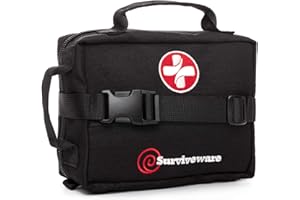 Surviveware 119 Pcs Comprehensive Premium Survival First Aid Kit - Medical Emergency Kit for Travel Camping Gear, Home Essentials & Outdoor Emergencies - HSA & FSA Eligible Survival Kit