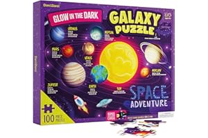 Dan&Darci Glow in The Dark 100 Piece Galaxy Puzzle for Kids - Space Jigsaw Puzzles Toys for Boys & Girls Ages 6-8 - Christmas