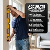 ZENO Spirit Level 3 Set 300mm 600mm 1000mm Magnetic Shock Proof Yellow Black view 5