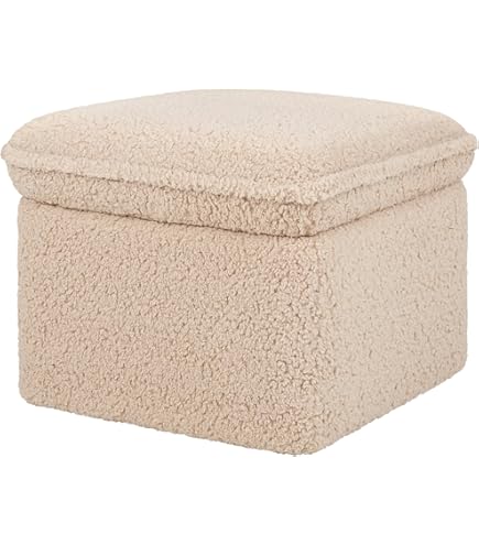 Amazon.com: Babyletto Kiwi Gliding Ottoman in Almond Teddy Loop