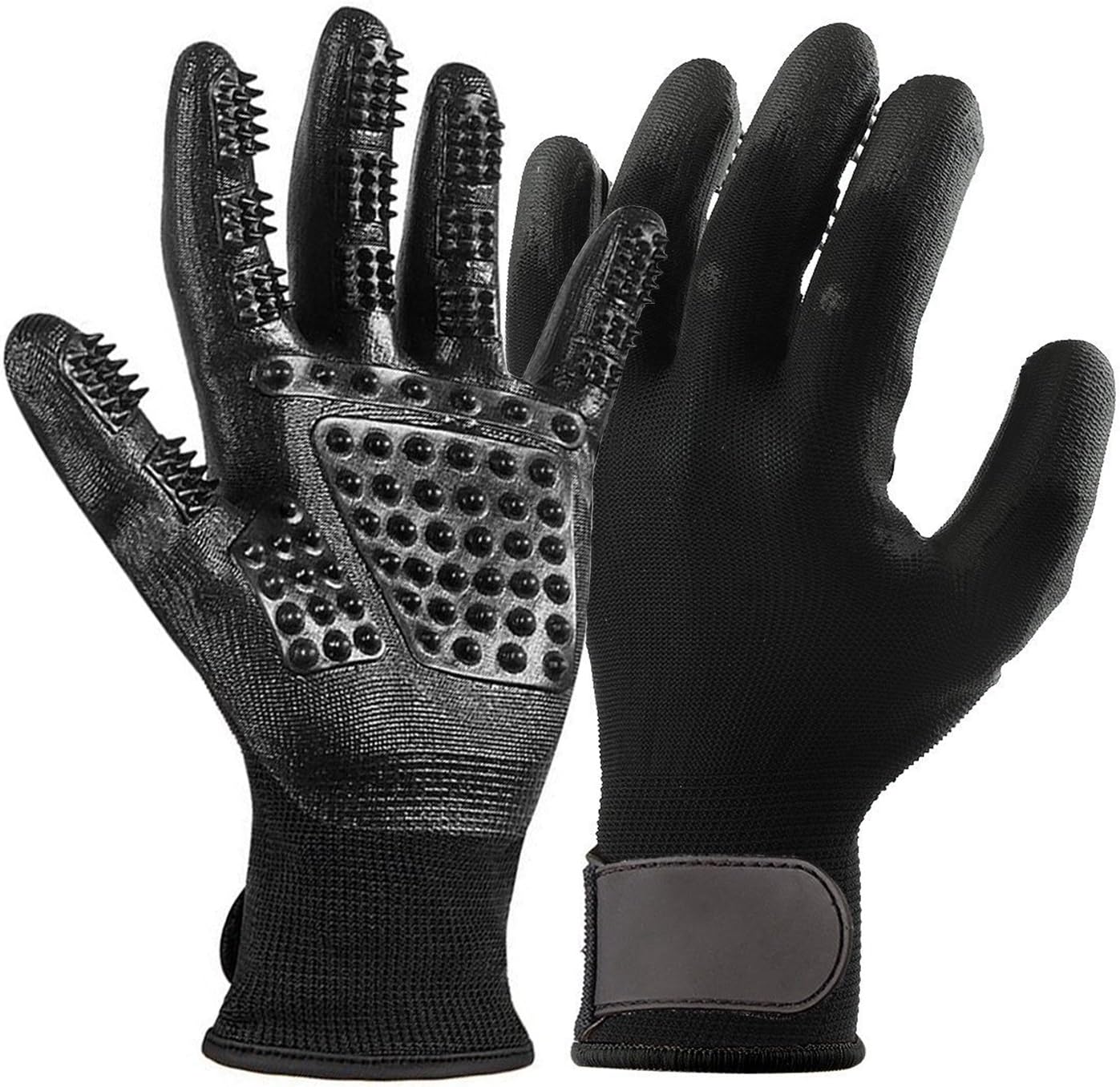 TINDERALA x3010;Upgrade Versionx3011;Pet Grooming Gloves 1 Pair Gentle Deshedding Brush - Enhanced Five Finger Design - For Cats, Dogs & Horses - 2 Pack (Left & Right Hand)