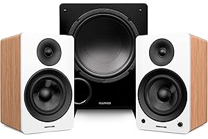 Fluance Ai61 Powered 6.5" Stereo Bookshelf Speakers (Lucky Bamboo), DB10 10" Low Frequency Ported Front Firing Powered Subwoo