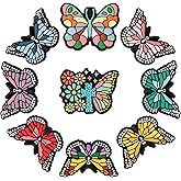 Sunrony 20PCS Butterfly Silicone Focal Beads Bulk, Colorful Pattern Butterfly Silicone Beads for Keychain Making Pens and Crafts Decoration