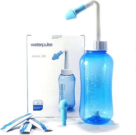 Amazon 正規輸入品 Waterpulse Yt 300 ノーズシャワー 300ml 生理食塩水 用 精製塩 3包 セット 日本語説明書付き Waterpulse 鼻洗浄用品
