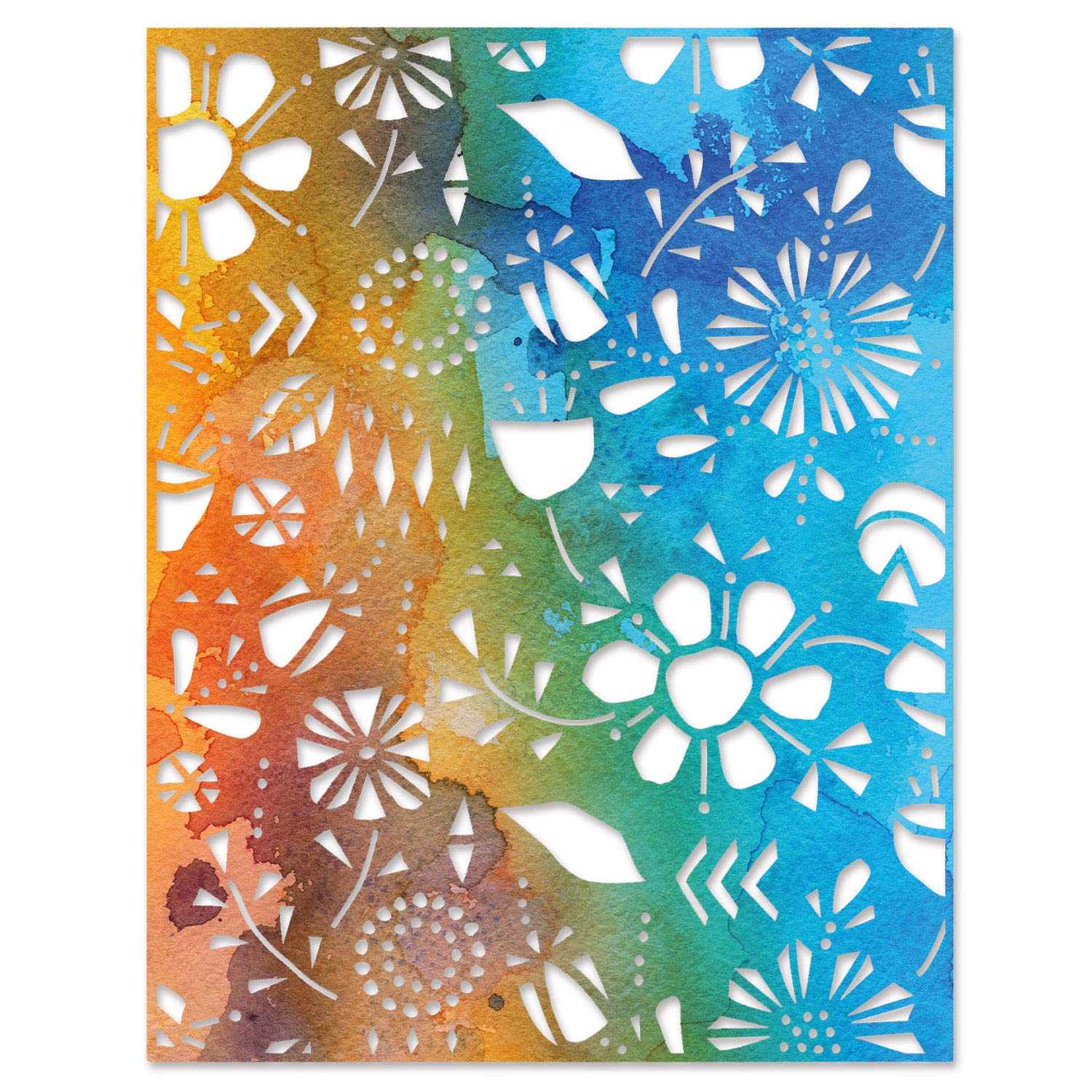 Sizzix Thinlits Die Folk Flowers by Tim Holtz, 665363, Multicolor, One Size