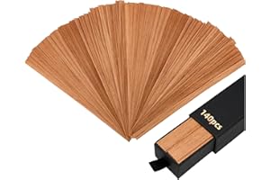 CUIYKAI 140 Pieces Spanish Cedar Cigar Lighters - Premium Wood Spills Strips Sticks for Lighting Cigars and Pipes, Humidor Accessories for Cigar Boxes, Trays, Jars, and Cases(0.01" Thick)
