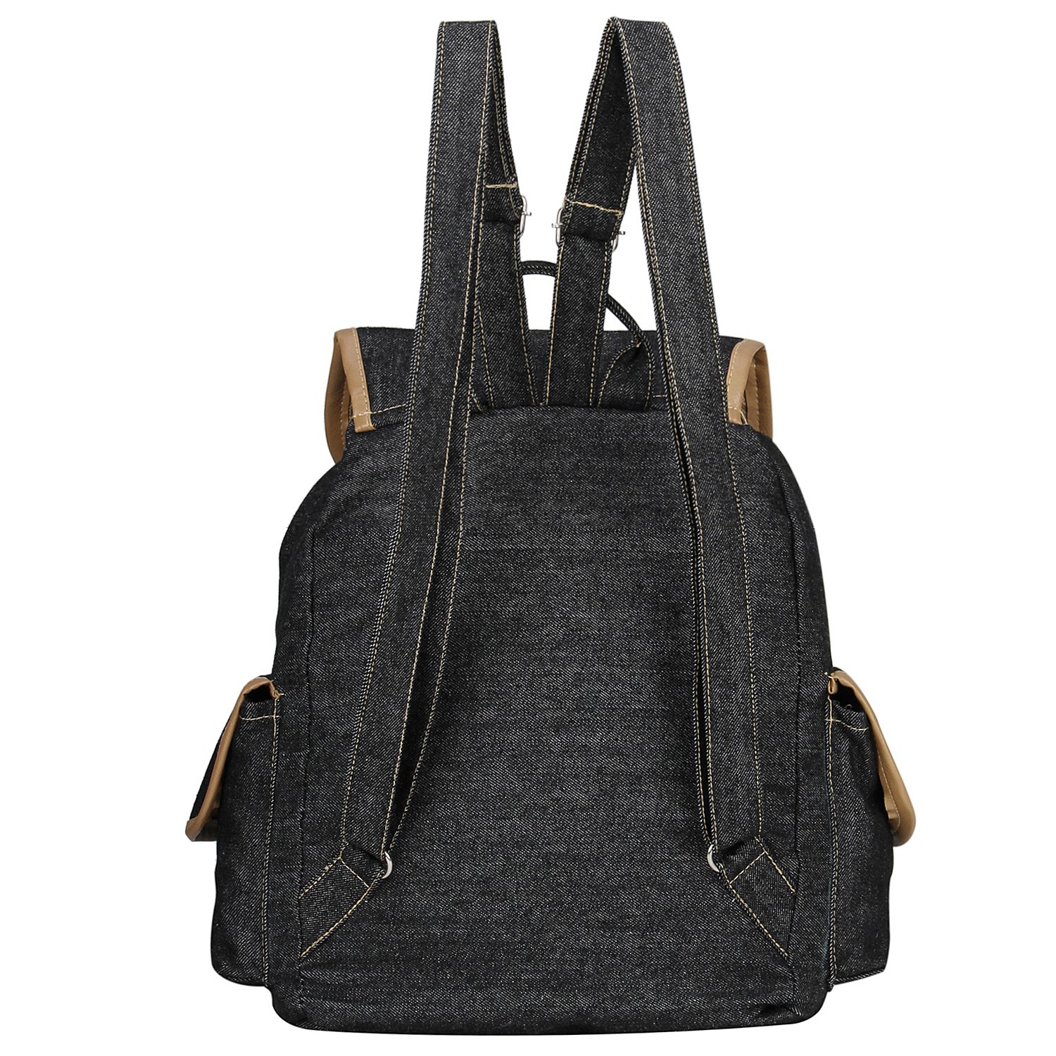 aadhunik libaas stylish office, tution, college & travelling backpacks for girls (black)