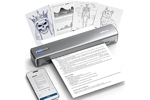 Portable Printer, D810 Bluetooth Thermal Printer, Inkless Printer Compatible with Mobile Printer for Office,Silvery