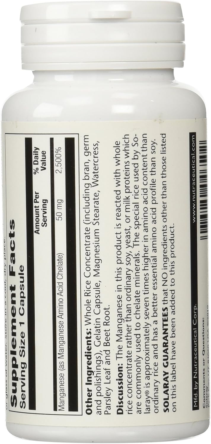 Solaray Manganese Supplement, 50 mg | 100 Count: Health & Personal Care