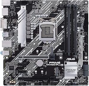 ASUS Prime H470M-PLUS/CSM LGA1200 (Intel 10th Gen) Micro-ATX Motherboard (HDMI, Dual M.2, Intel 1Gb LAN, USB 3.2 Gen 2 Type-C and ASUS Control Center Express)