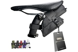 Lumiere & Co. Magnetic Quick-Release Bike Saddle Bag 7″ × 3″ × 3″ Double Compartment, Mach X, Black, Medium