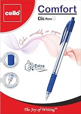Cello Comfort Blue Ballpoint Pens 1.0mm Retractable French Grip Pack of 12 view 4