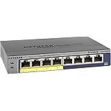 NETGEAR 8-Port PoE Gigabit Ethernet Plus Switch (GS108PEv3) - Managed, with 4 x PoE @ 53W, Desktop or Wall Mount, and Limited