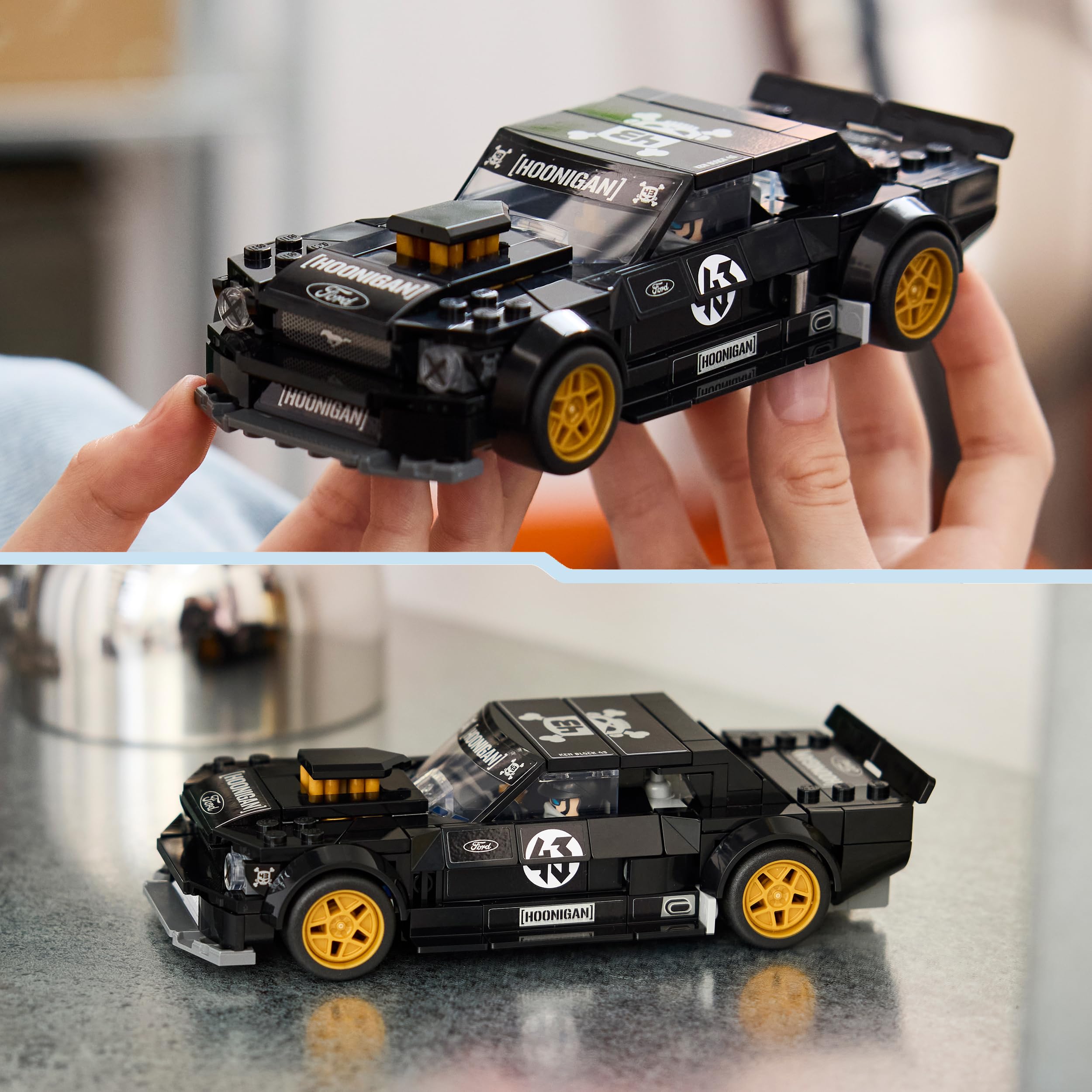 LEGO Speed Champions Ken Blocks 1965 Ford Mustang Hoonicorn V1 - Muscle Car Spielzeug - Modellbau mit Minifigur zum Sammeln - Kinderzimmer Deko - Mint Geschenk für Jungen ab 9 Jahren und Fans - 77262 5