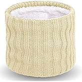 Wandx Kids Winter Fleece Neck Warmer Gaiter Children Cold Weather Face Cover Knitted Wide Stripes Ski Mask for Boys Girls