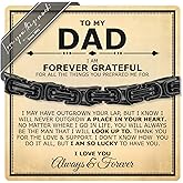 Love You This Much Present for Dad from Daughter | Mens 5mm Twist Steel Bracelet | Thoughtful Gift for Dad | 8" + 1" Extender | Luxury Gift Box & Card