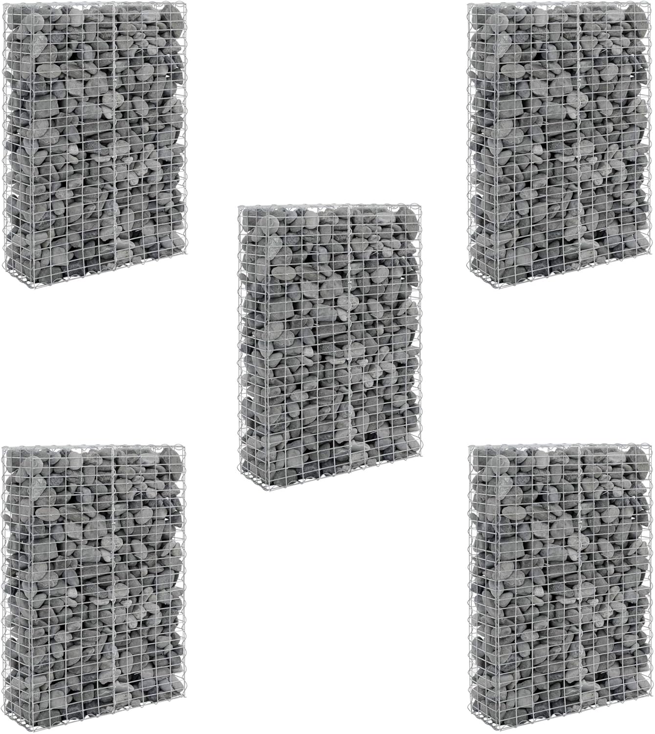 [pro.tec] Juego de 5 gaviones (150 x 100 x 30cm) (Set ahorro) gavión de