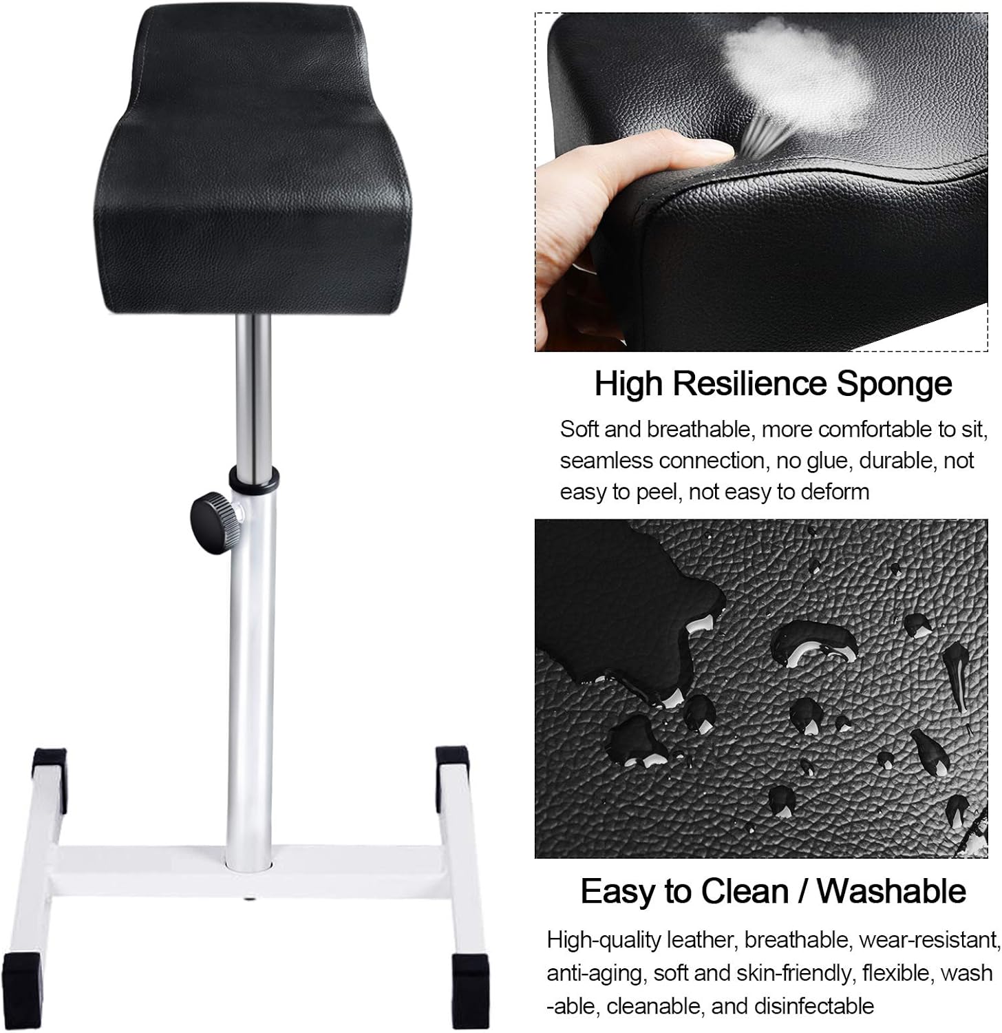 Kalolary Pedicure Manicure Footrest Adjustable Seat Height Technician Nail Equipment Salon Spa (Black): Kitchen & Dining