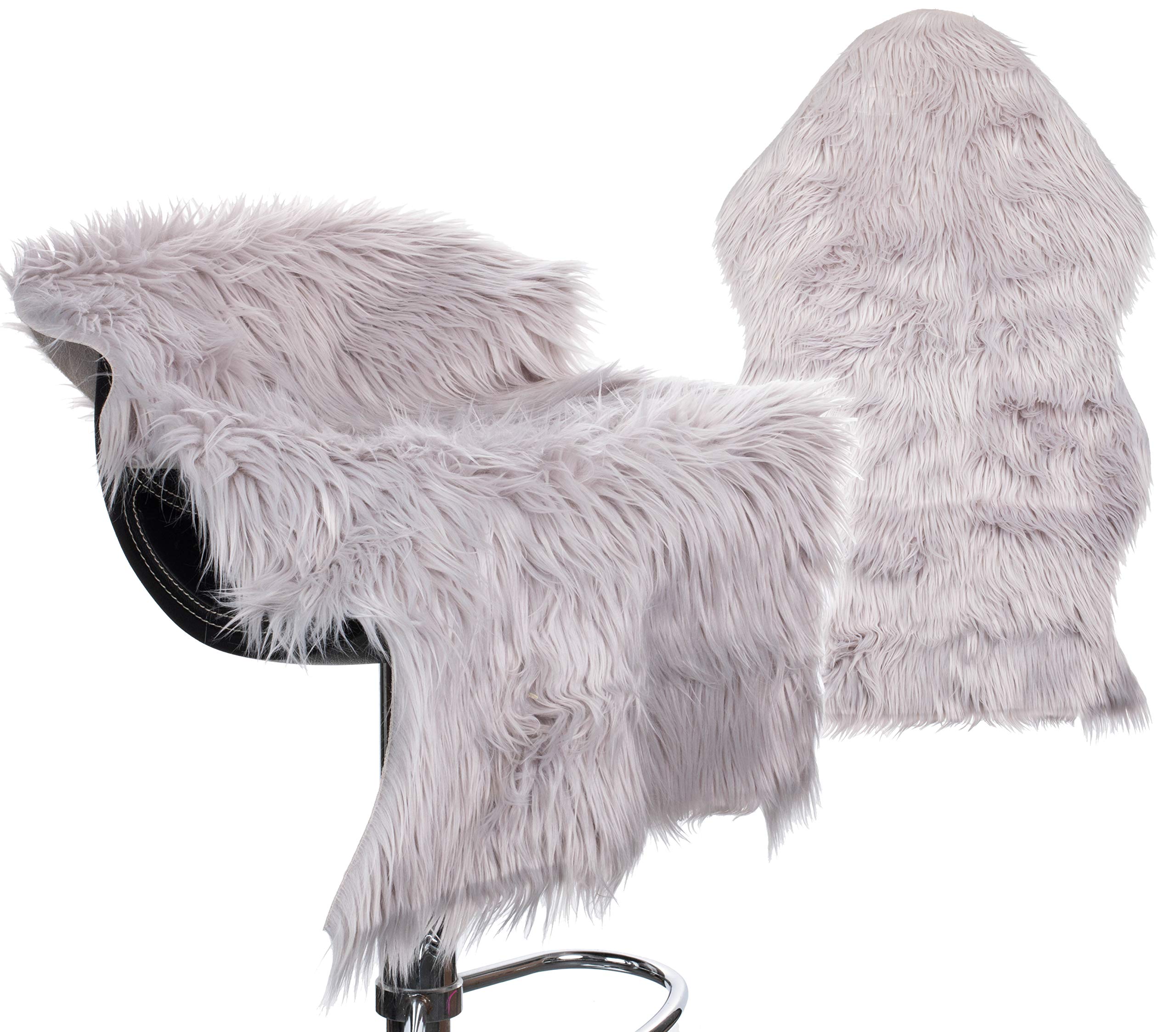 Brandsseller Faux Fur Rug / Rug / Bed Mat / Sheepskin Look and Supersoft 50 x 90 cm, grey, 60 x 90 cm