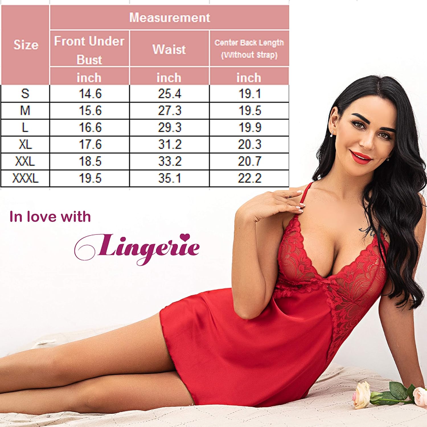 Avidlove Women Lingerie V Neck Nightwear Satin Sleepwear Lace Chemise Mini Teddy: Clothing