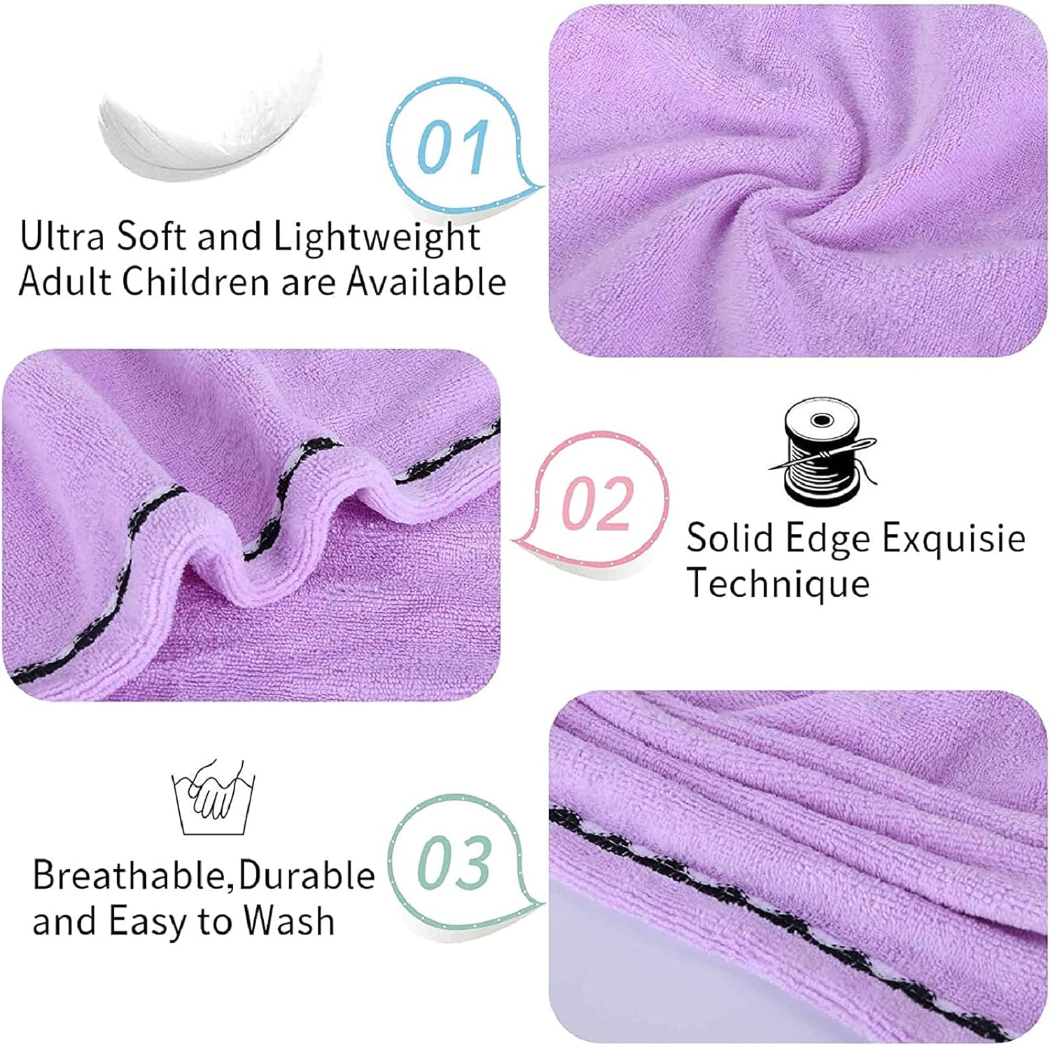 Microfiber Hair Towel,3 Packs Hair Turbans for Wet Hair, Drying Hair Wrap Towels for Curly Hair Women Anti Frizz,Super Absorbent Quick Dry Hair Turban for Drying Curly, Long & Thick Hair: Home Improvement