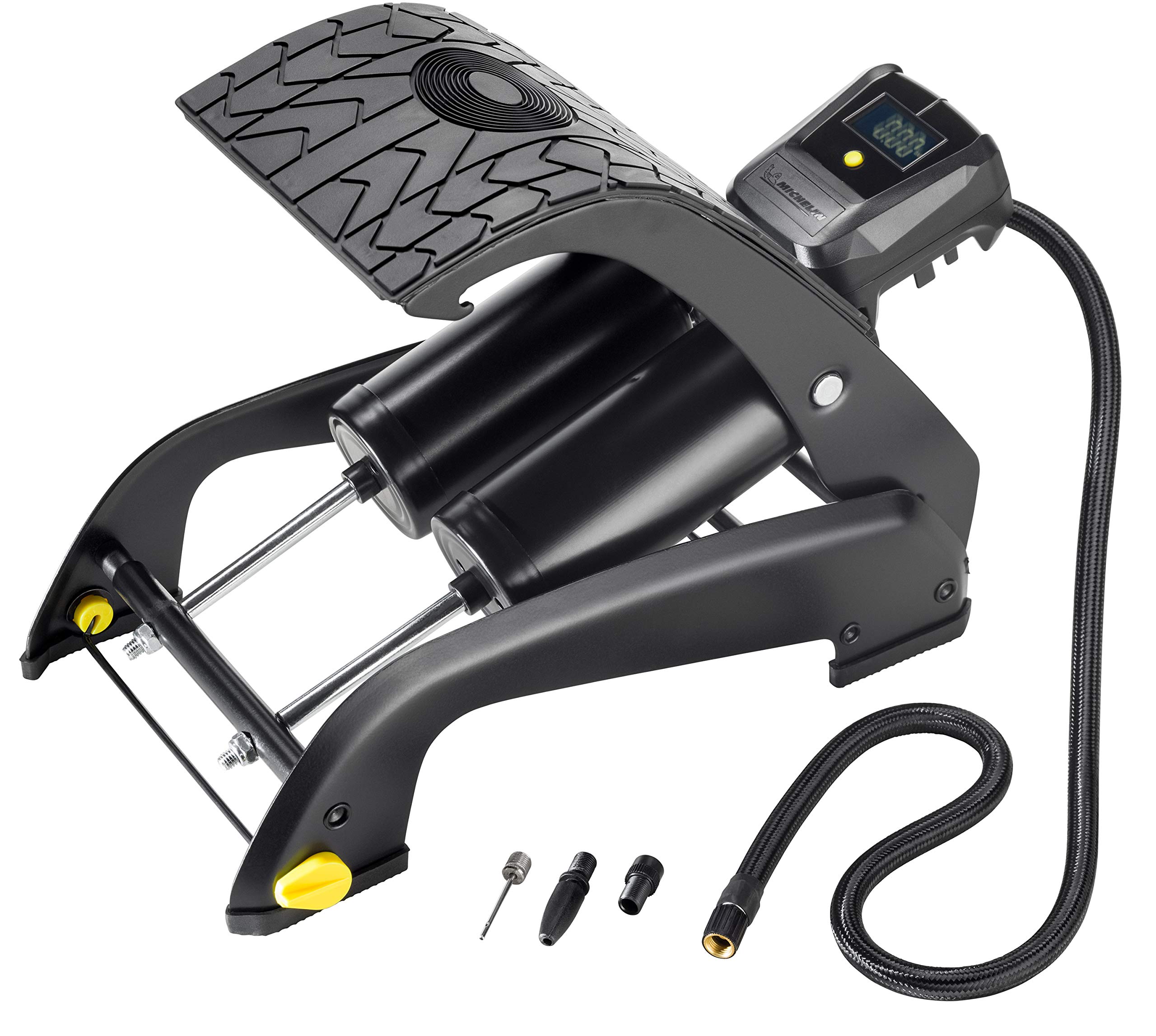 Michelin 92421 Foot operated air pump, 2 cylinders with digital display