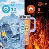 WATERSY 1182ml Travel Mug 40oz Stainless Steel Teal Purple Vacuum Insulated view 4