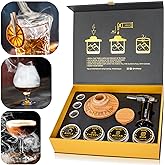NOBLESIP® Whiskey Bourbon Smoker Kit 𝗣𝗥𝗘𝗠𝗜𝗨𝗠 Smoky bar Set. Made from American Oak Natural Wood. Easily Make The Legendary Smoked Cocktails and Old fashioneds at Home. Whisky Men Gift