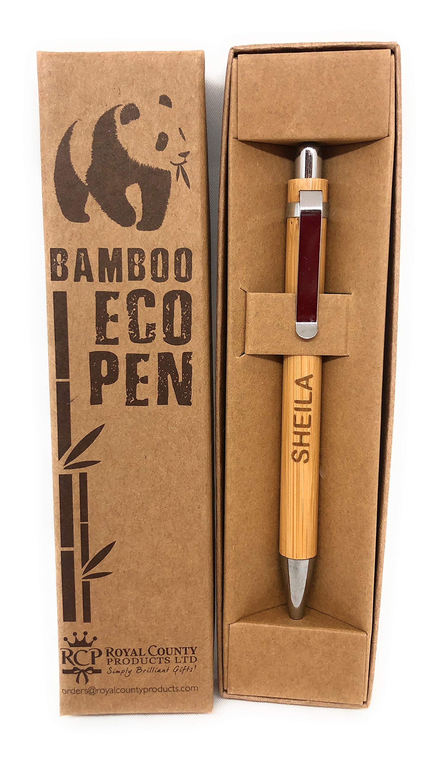 Royal County Personalised Bamboo Pens - Eco Friendly - SHELIA PLEASE DO NOT USE THIS LISTING TO ORDER ANY OTHER NAME