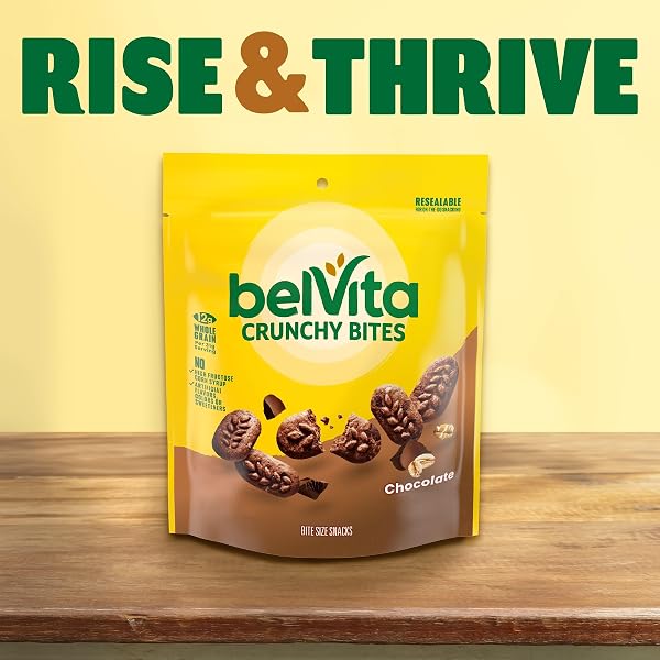 BELVITA BITE SIZE SNACKS, CHOCOLATE CRUNCHY BITES, 5 OZ