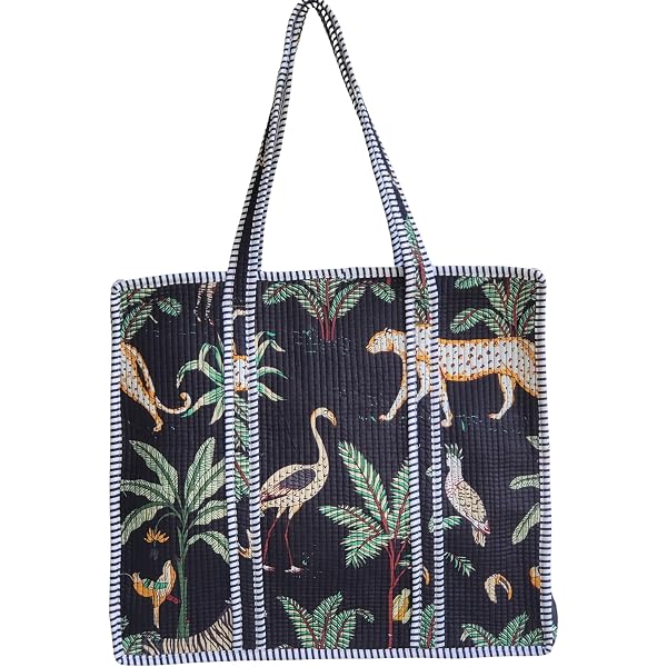 Handbedruckte Baumwoll-Kosmetiktasche Set (3-teilig) – Boho Design, Wasserdichtes Innenfutter