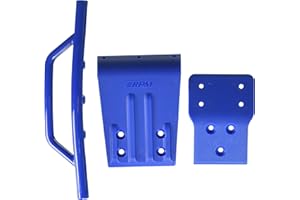 RPM Traxxas Slash 4x Front Bumper and Skid Plate, Blue