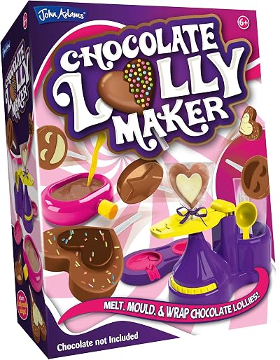 John Adams Chocolate Lolly Maker Craft Kit | Melt Mould Wrap 4 Designs Kids Age