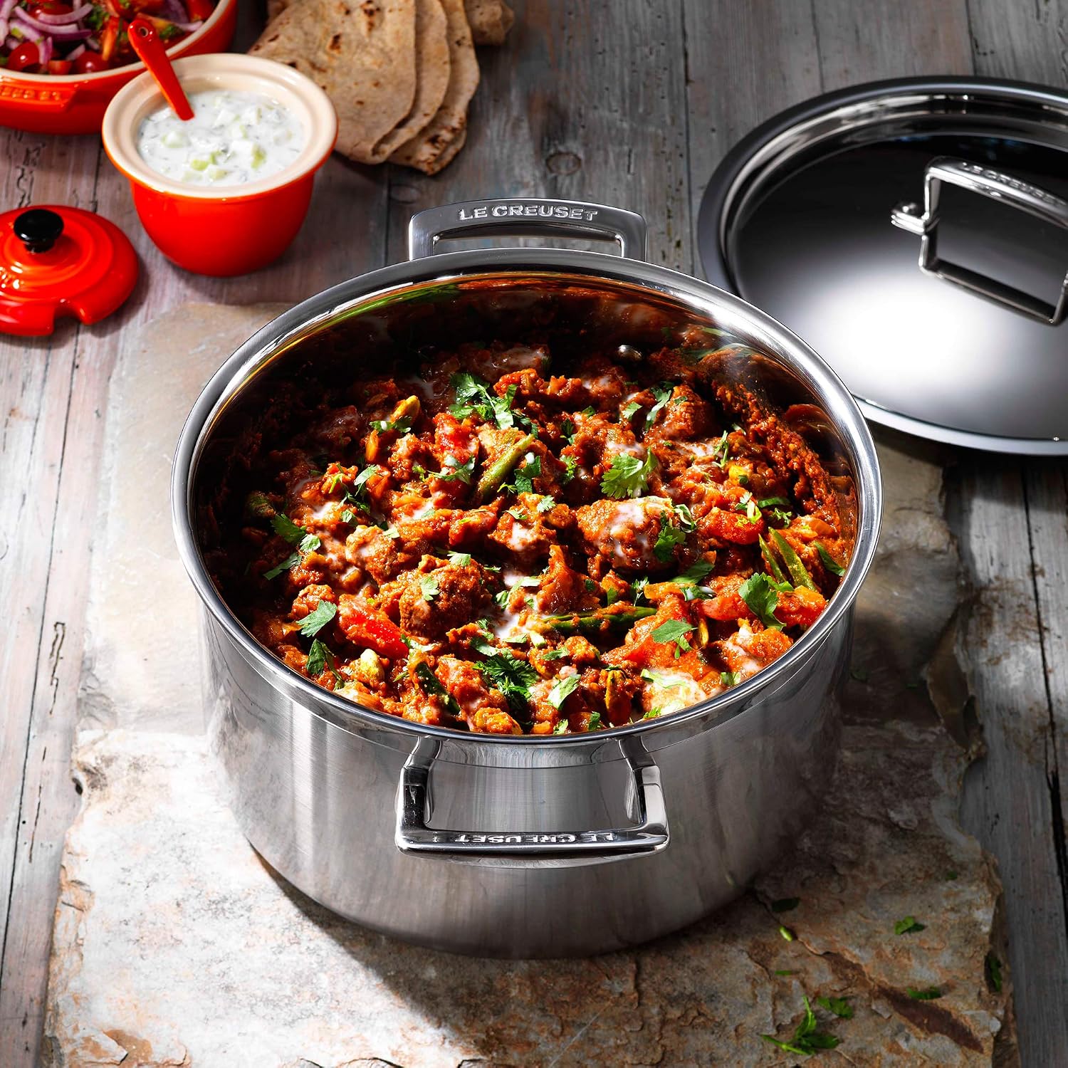 Le Creuset 3-Ply Stainless Steel Deep Casserole with Lid, 18 x 9.3 cm, 96200618001000, Silver, 2.3 Litres - Image 3