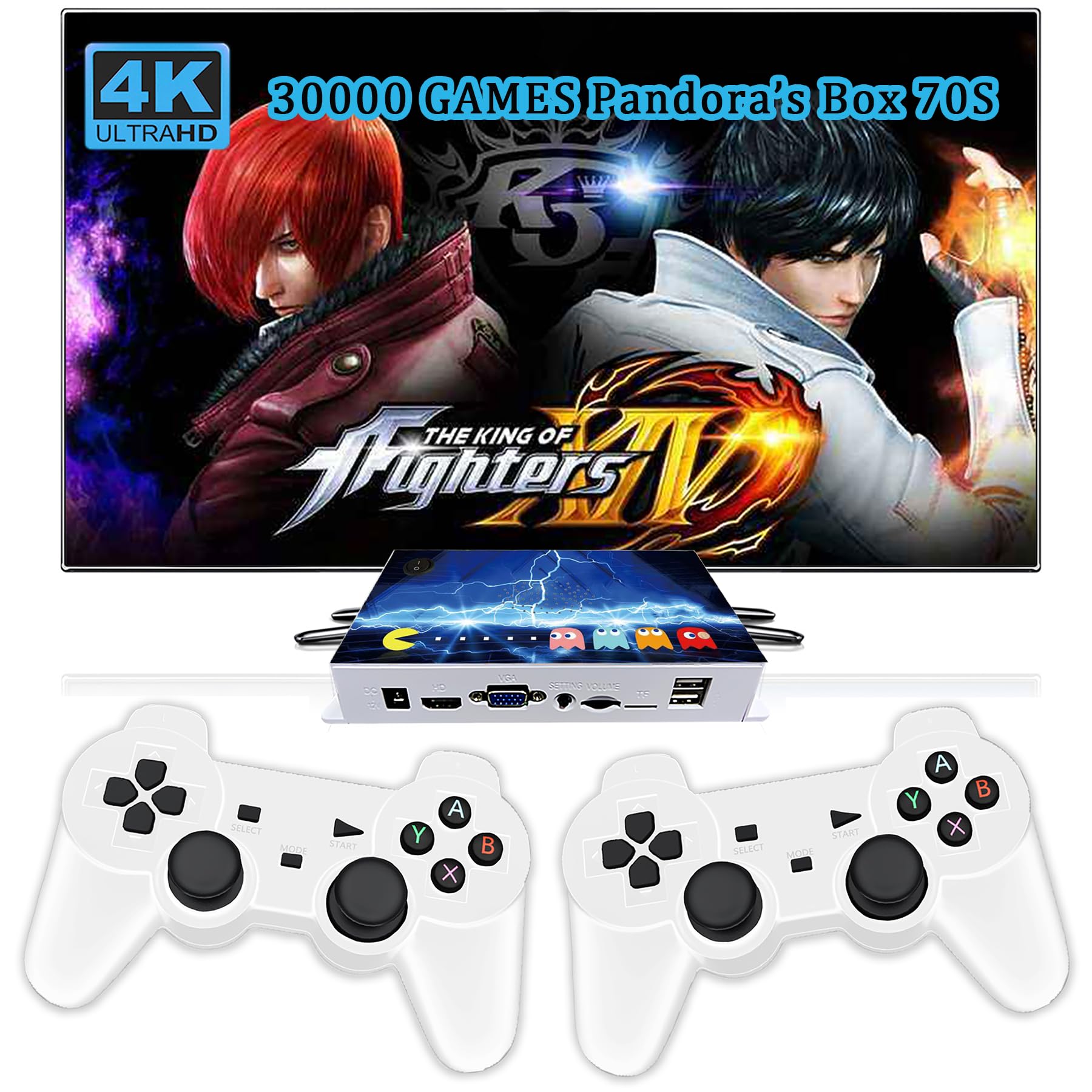 Photo 1 of RegiisJoy 30000 in 1 Pandora Game Box 70S Mini Arcade Stick Retro Video Game Console,Plug and Play,10 Emulators,HDMI Output,Dual 2.4G Wireless Controllers