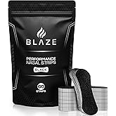 Performance Nose Strips for Breathing (60 Count) - Oil & Sweat Proof Adhesive - Athletic Nasal Strips for Snoring & Sleeping - Black, Wide, Universal Fit, Extra Strength Snoring Solution for Sleep