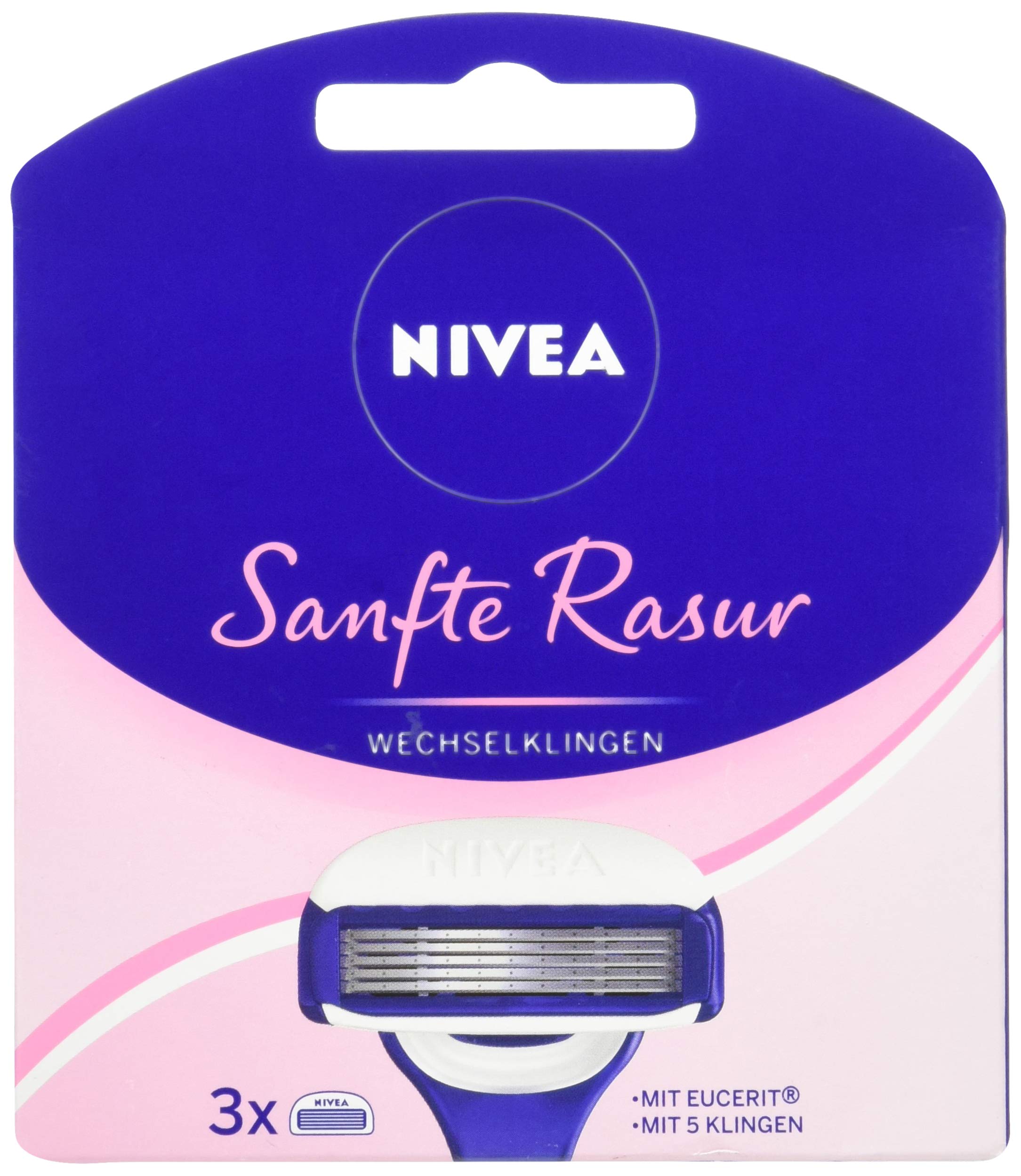 Nivea Soft Shaving Replacement Blades for Nivea Razor with Interchangeable Blades, Razor Attachments with 5 Individual Blades and Gliding Pad