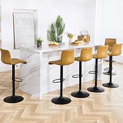 HeuGah Bar Stools Set of 6, Swivel Counter Height