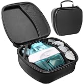 Calvana Travel Case Compatible with the Navage Nasal Irrigation System, Scratch-Resistant Organizer for Nose Cleaner &amp; 12 SaltPods, Black, 9" x 7.75" x 4.25" (Nose Cleaner &amp; SaltPods Not Included)