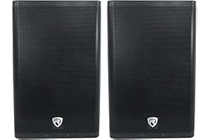 Rockville DX15 2000W Peak/ 500W RMS 15-in Powered Active DJ PA Speakers, Class-D, High SPL Output, XLR and RCA Inputs, for Events, Clubs, and Live Performances, 2-Piece