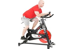 Sunny Health & Fitness Indoor Cycling Exercise Bike w/Pulse Sensors & 4-Way Adjustable Seat, Stationary Home Cardio Training Machine w/Micro-Adjustable Magnetic Resistance for Intensive Cardio Session