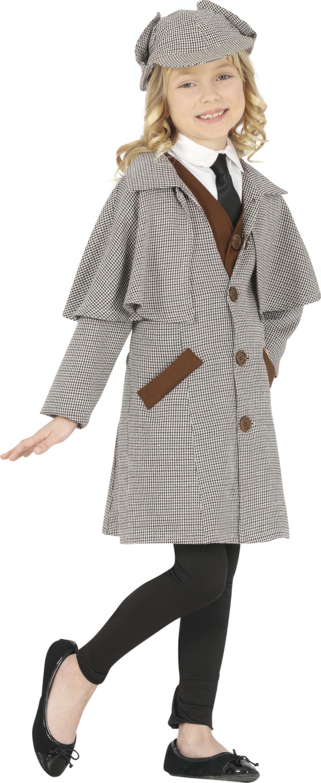 FIESTAS GUIRCA | Detective Fancy Dress Costume Children (5-6 Years) - Waistcoat, Jacket and Cap - Police and Detective Costumes for Halloween, Carnival and Fancy Dress Parties - Unisex - Grey