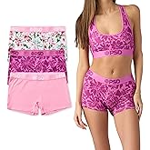 PSD Underwear Womens Boyshorts - Floral Print, Comfortable Boy Shorts Underwear for Women Packs & Singles