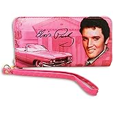 Mid-South Products Elvis Presley Clutch Wallet – Pink With Guitars Design - Officially Licensed Collectible For Elvis Fans - Practical and Wonderful