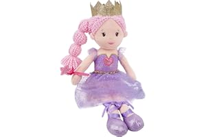June Garden 12" Soft Baby Princess Doll Violet - Stuffed Cuddly Princess Plush Gifts for Toddler Girls - Violet Dress