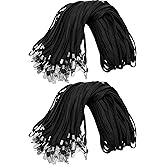 Marspark 200 Pcs Grey Lanyards Nylon Flat Badge Lanyard for ID Name Badge Holder Tags Office School Teacher Student Classroom