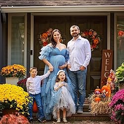 Tianzhihe Fluffy Tulle Maternity Robe for