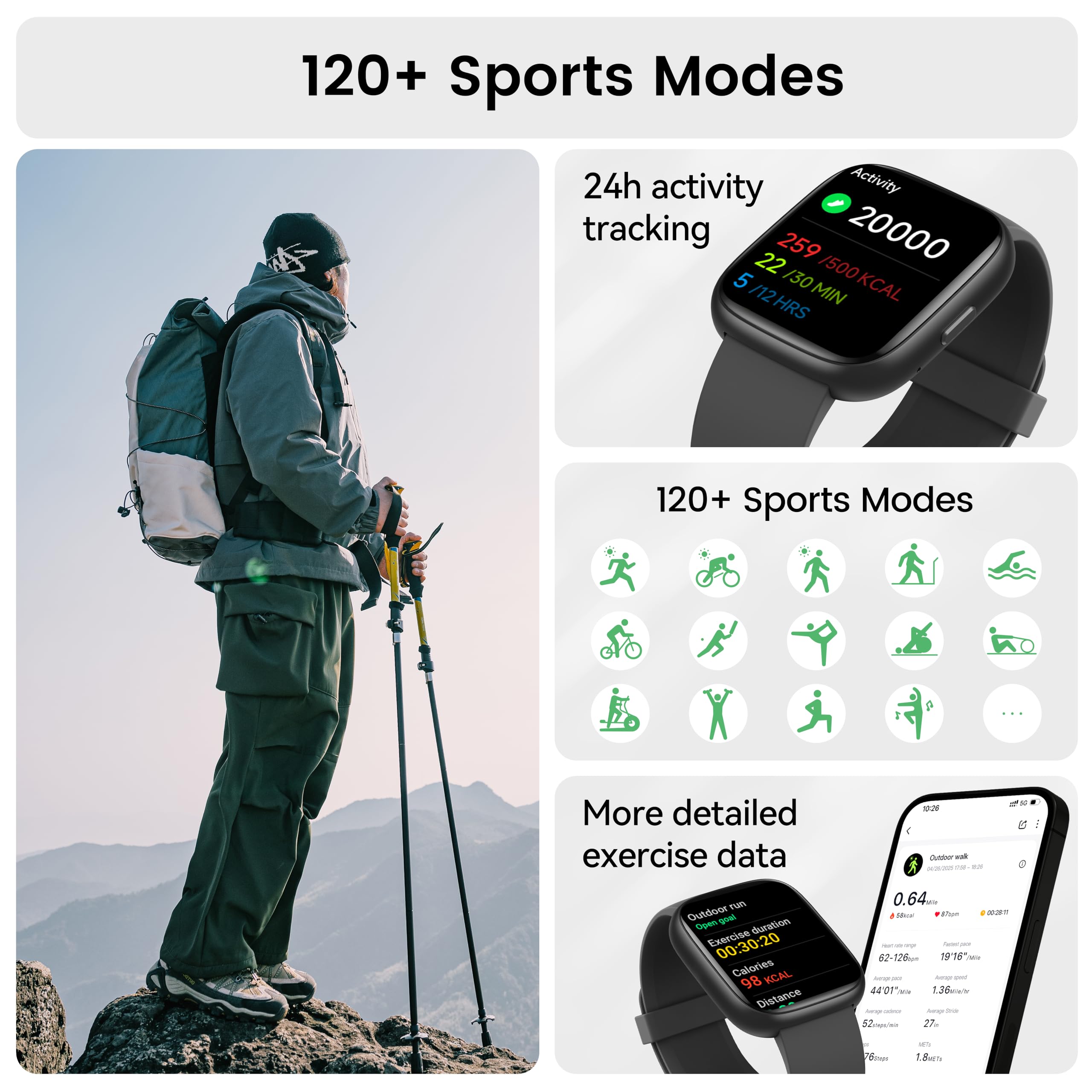 Smart Watch with Alexa Built-in, 1.83