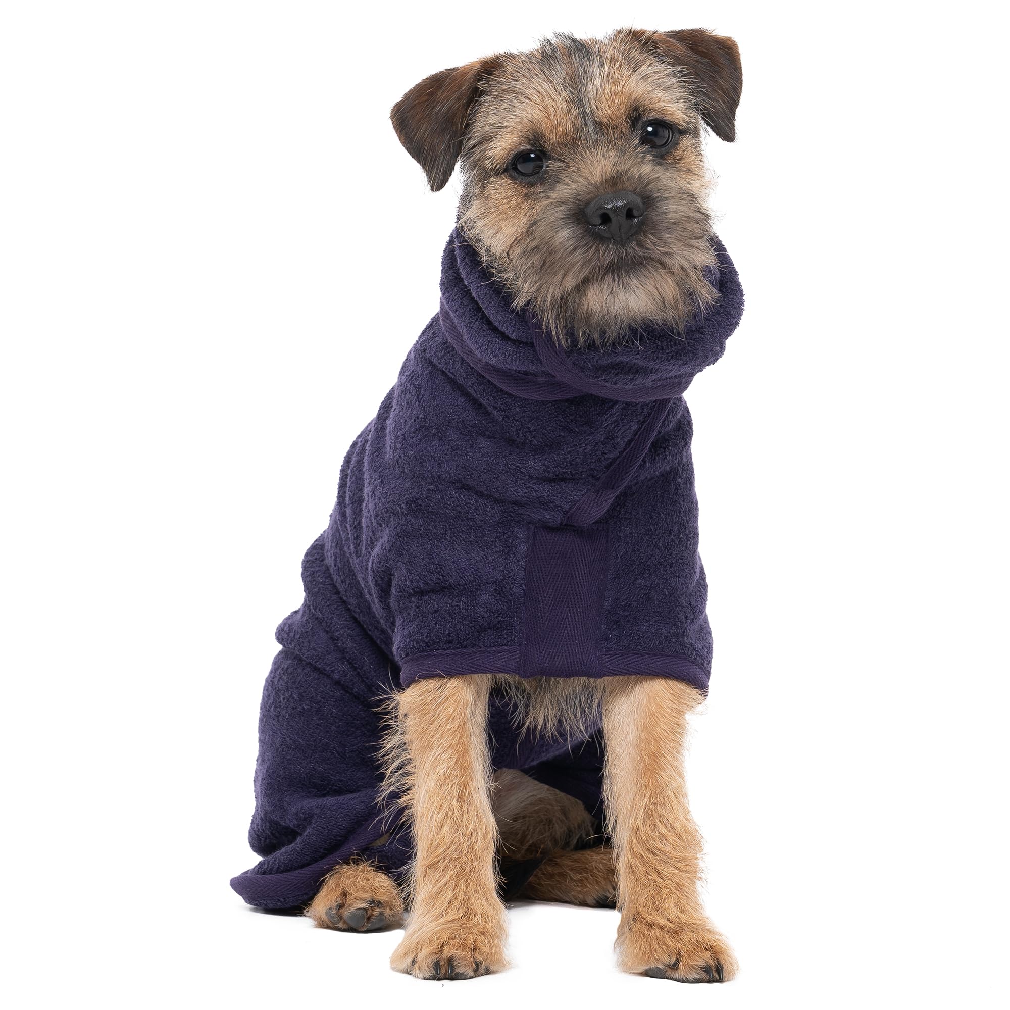 Ruff and Tumble Dog Drying Coat - Classic Collection | Fast-Drying Dog Towel Coat & Dressing Gown with Hood (XS, Blackberry)